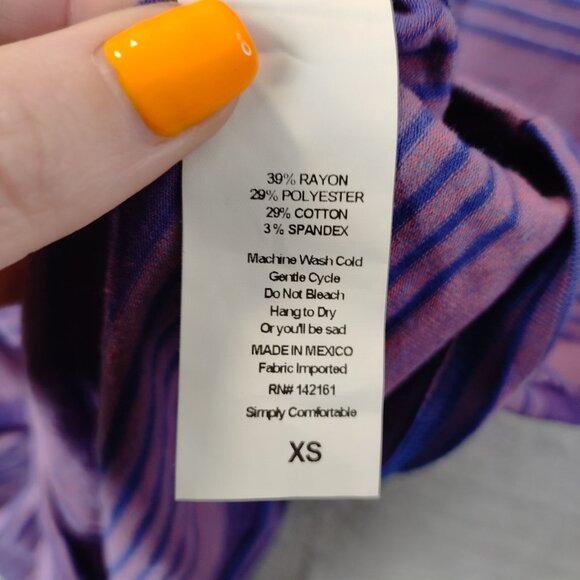 Lularoe Womens Julia Dress Size XS Purple Striped Stretch Bodycon Midi Casual - Picture 8 of 9